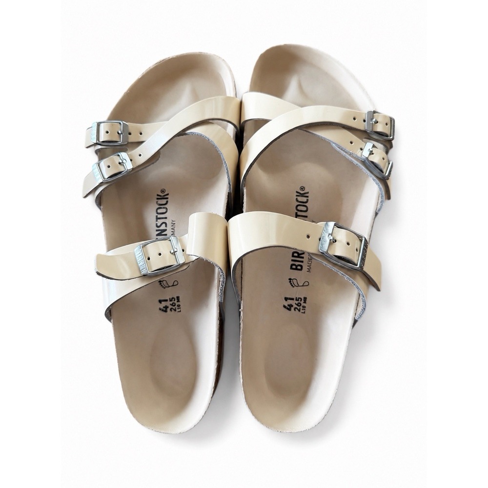 Birkenstock Franca Butter Leather Sandals Cream Beige Women's EU 41 US 10 Narrow